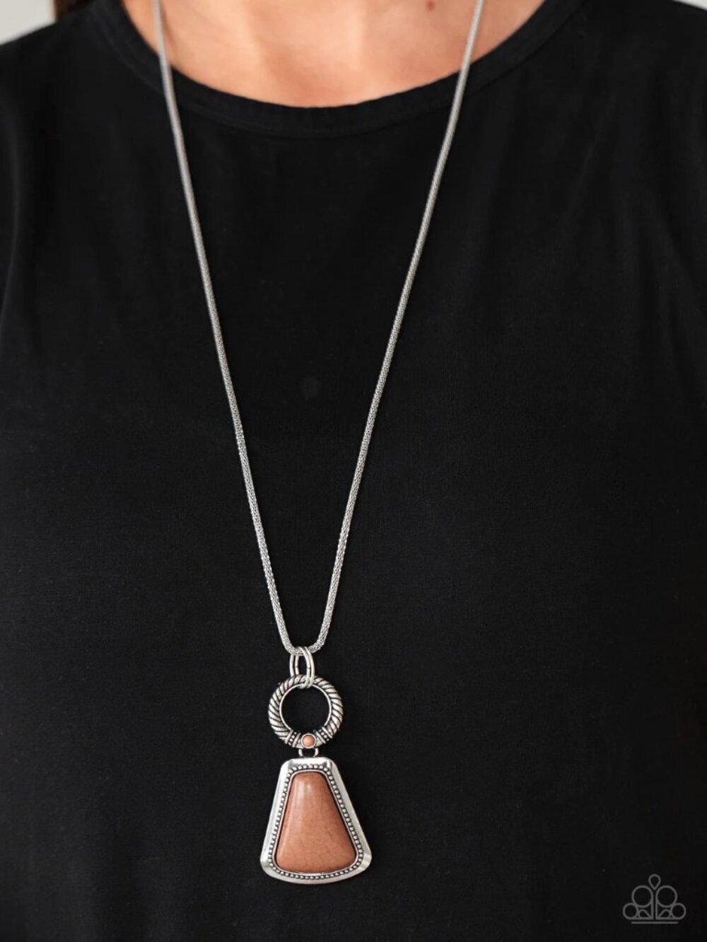 Paparazzi Jewelry Accessories - Stone Prairies - Brown Necklace - Vintage